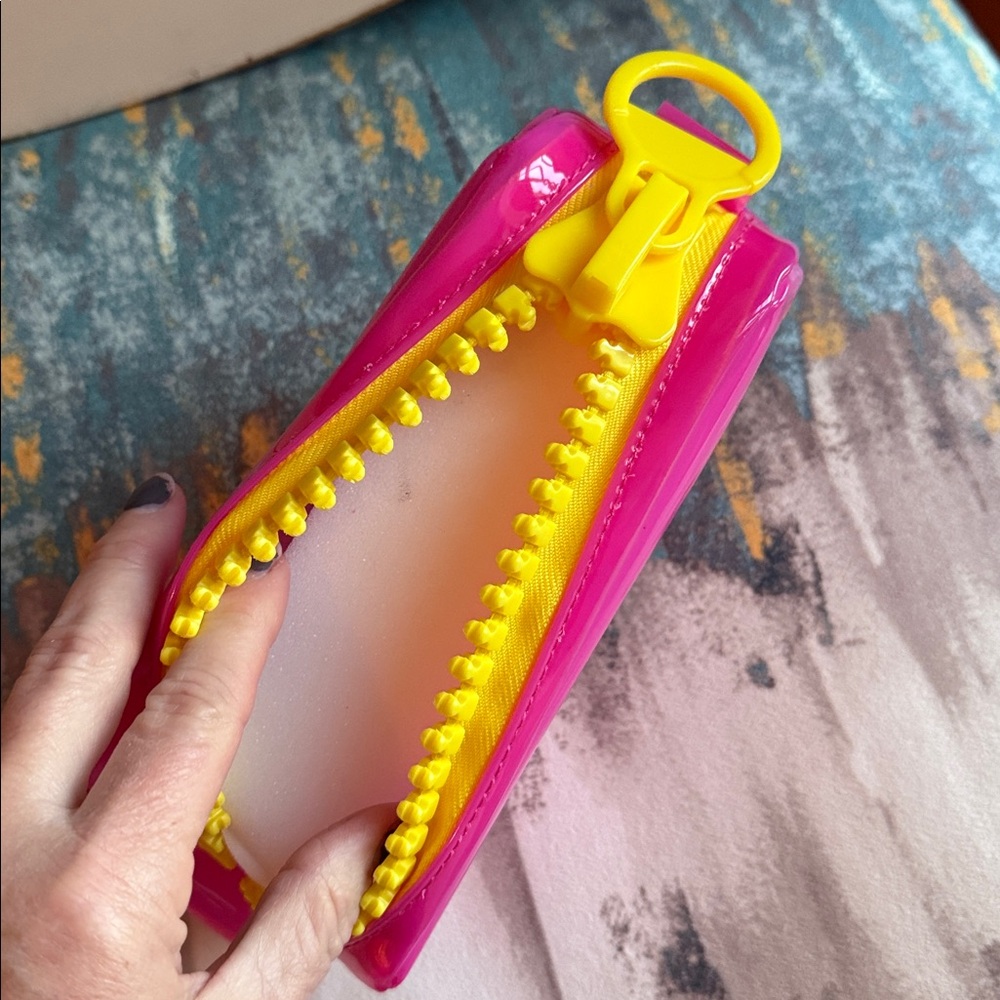 Adorable PVC Bright Pink Zippered Storage Bag - Picture 5 of 5